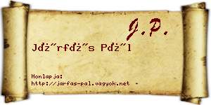 Járfás Pál névjegykártya